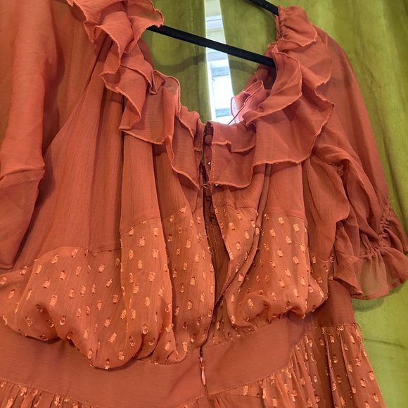 ASOS Ruffled Maxi Dress in Rust - Picture 6 of 7